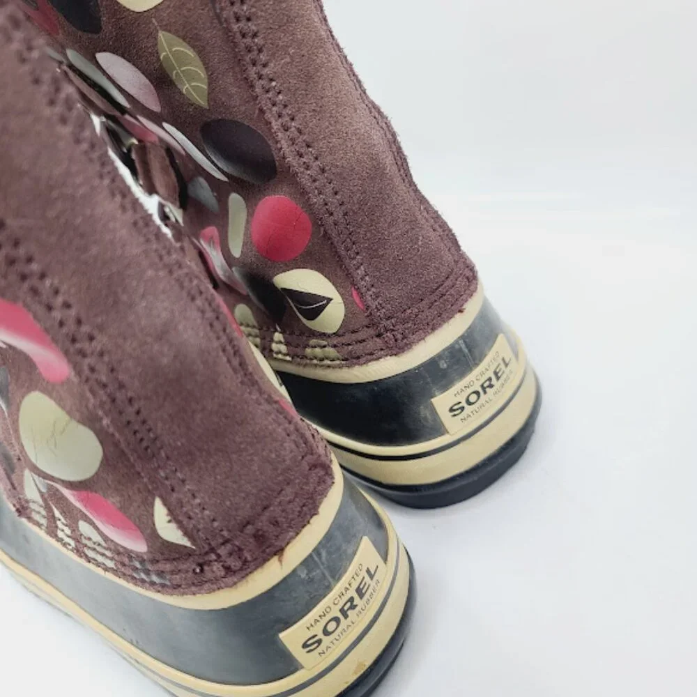 Sorel Women's Brown Premium CVC‎ NL1557-207 Polka Wp Mid-Calf Snow Boot Size 12
